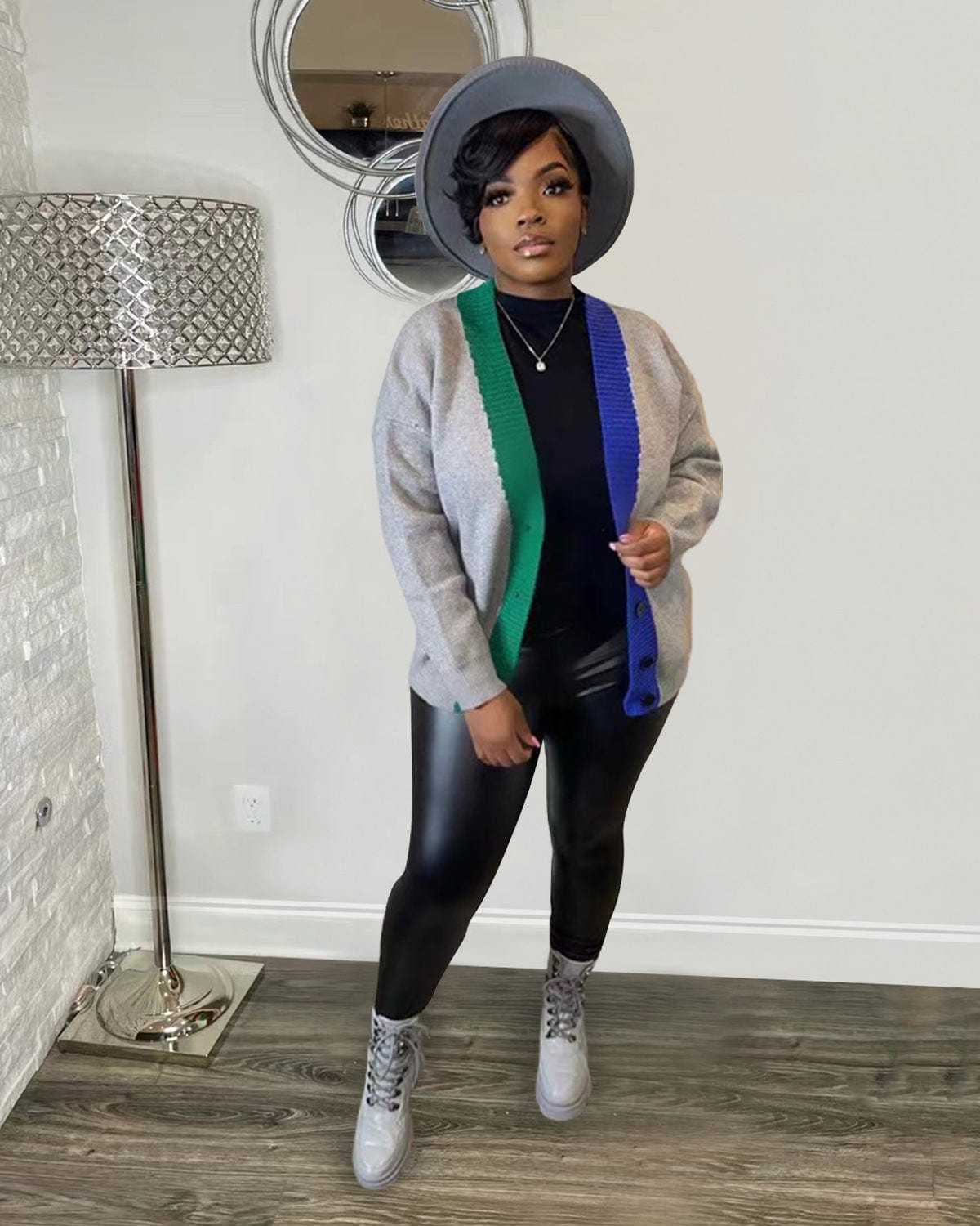 Ladies Trendy Winter Womens Patchwork Knitted Coat 2022 Casual Cardigan Coats for Autumn Women Clothing