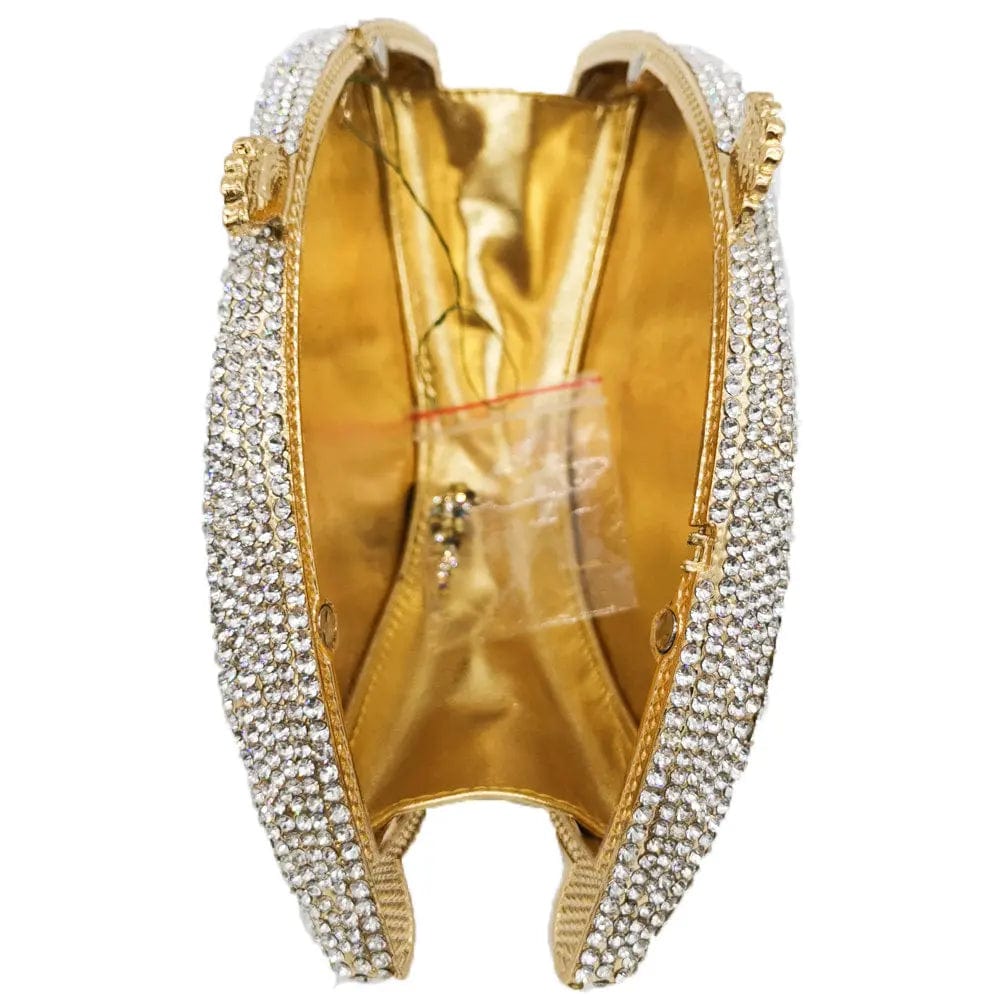 Lady New Design Good Quality Sparkle Metal Evening Purse Rhinestone  Handbag Evil Eye Shape Woman Clutch Bags