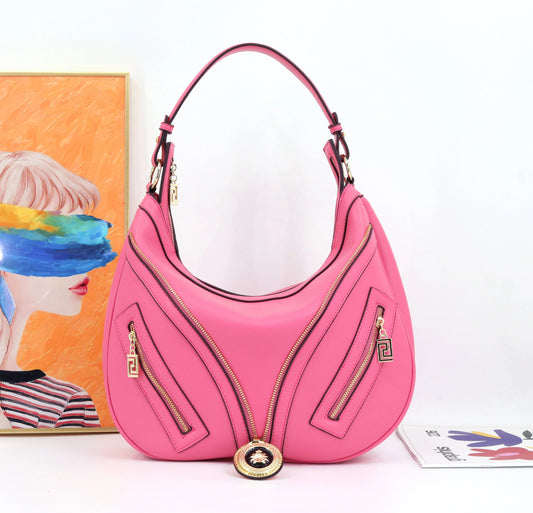 Ladysky top selling hobos shoulder bag for women soft Pu leather ladies bag big size designer underarm half moon bag factory