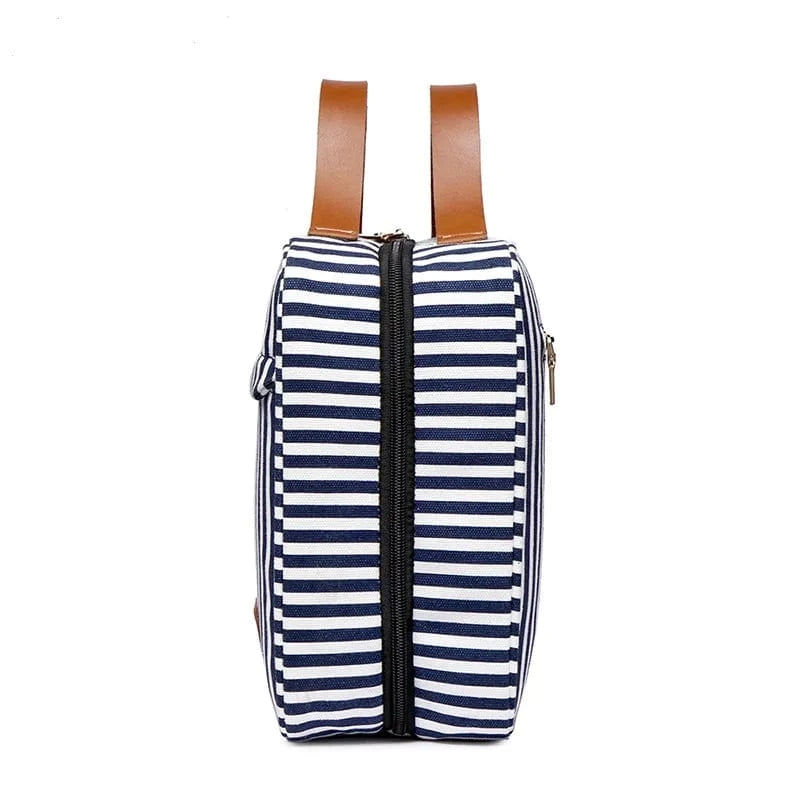 large capacity travel canvas cosmetic bag make up bag for women