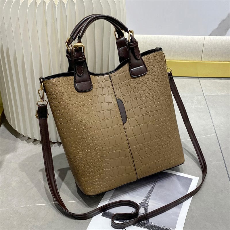 Large Waterproof Fashionable Shoulder Crossbody Bag Cowhide grain factory wholesale large capacity ladies handbags