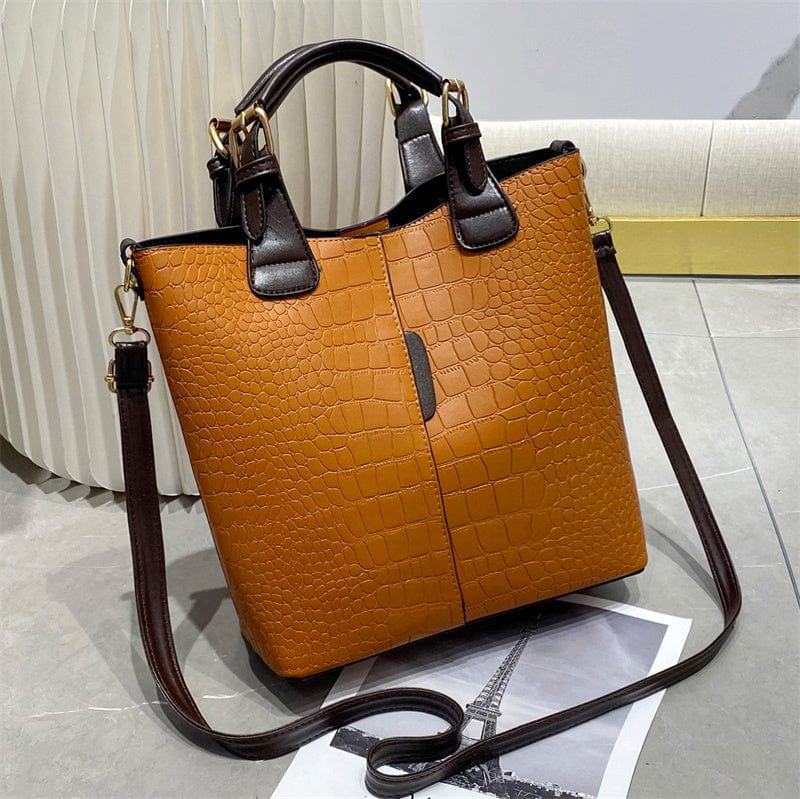 Large Waterproof Fashionable Shoulder Crossbody Bag Cowhide grain factory wholesale large capacity ladies handbags