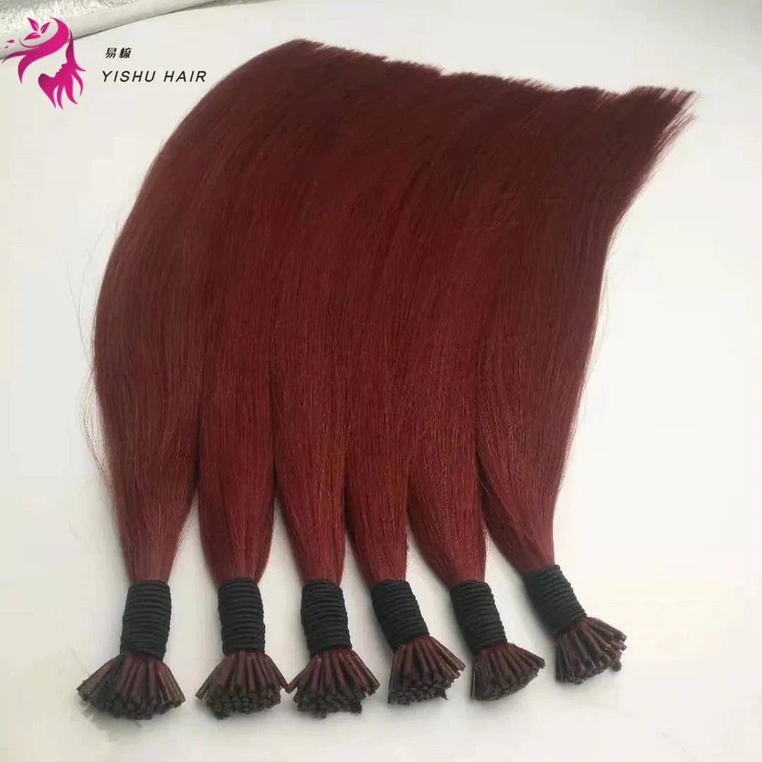 Lasting more than 12months 100% full cuticle remy human hair russian 0.6g0.8g1g per strand prebonded itip hair extensions