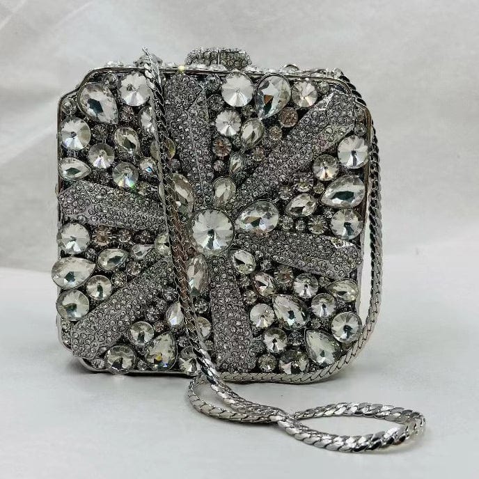 Latest african ladies bridal gold occasion handmade crystal rhinestone clutch purse bag for weeding party