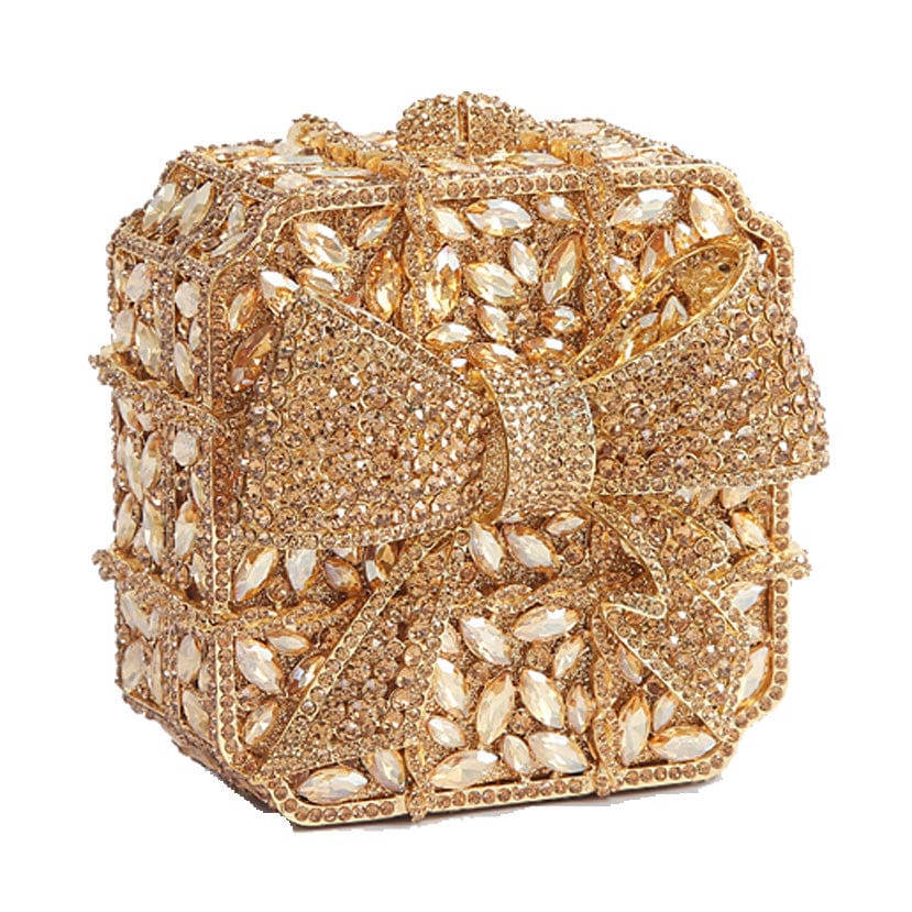 Latest african ladies bridal gold occasion handmade crystal rhinestone clutch purse bag for weeding party