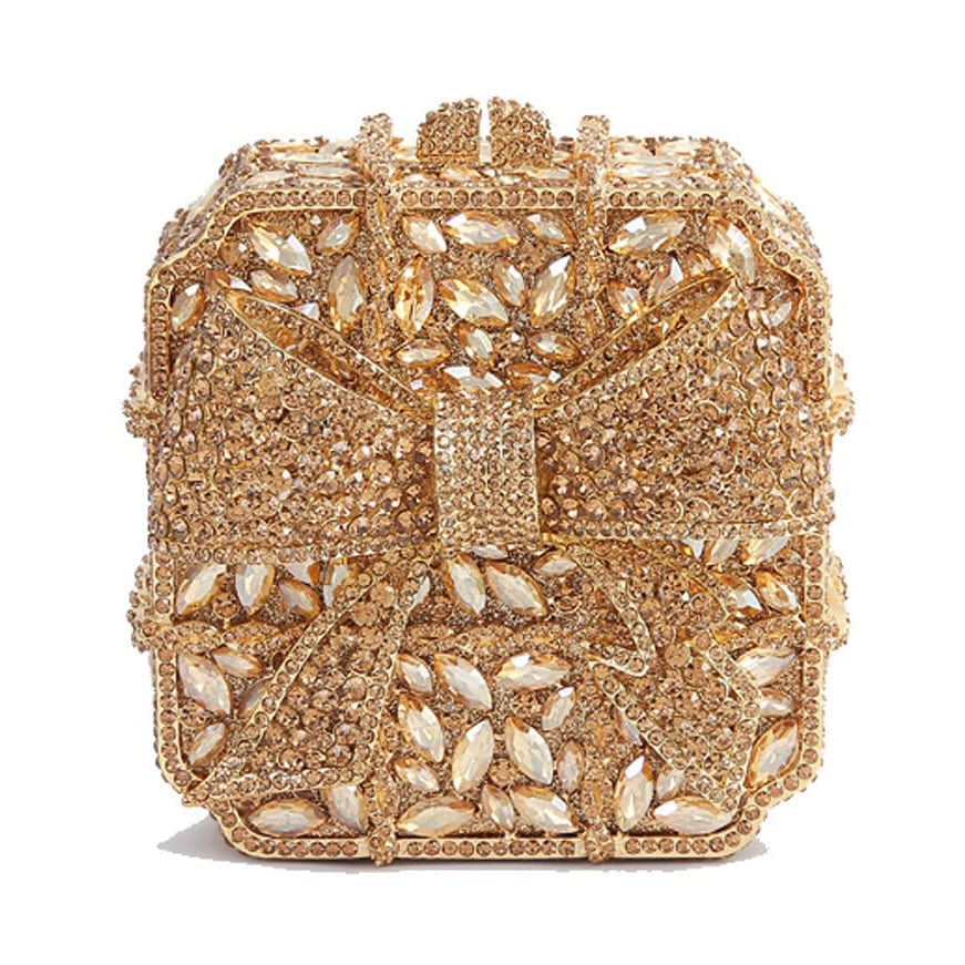Latest african ladies bridal gold occasion handmade crystal rhinestone clutch purse bag for weeding party