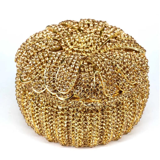 Latest Trending Beautiful Fashion Bling Crystal Rhinestone Flower Clutch Evening Bags Bridal Luxury Customized Handbag