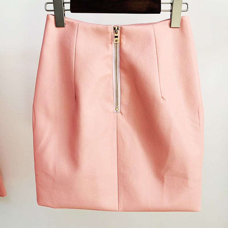 Leather women's PU skirts with button pocket gril's skirt short plus size women's skirts