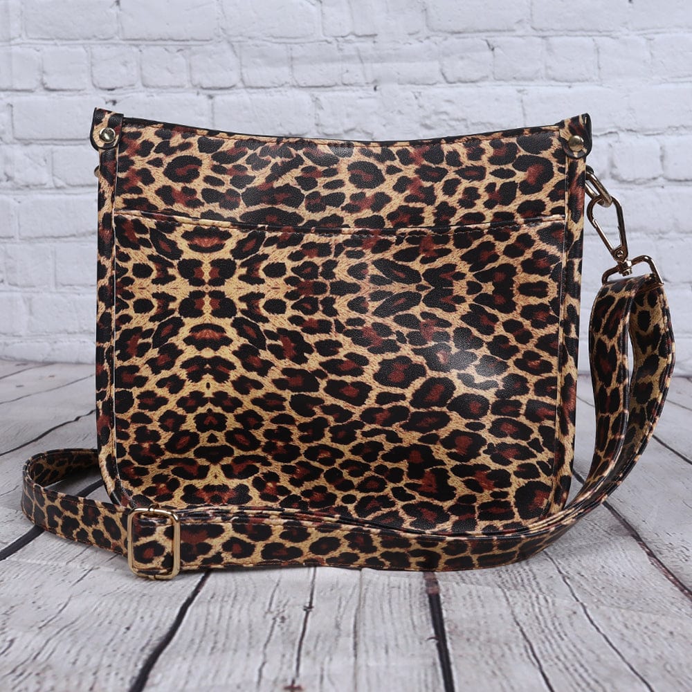 Leopard Drop shipping The Turnaround Cross-Body Bag Leather Messenger Bag Adjustable Guitar Strap Vegan Crossbody Messenger Bag