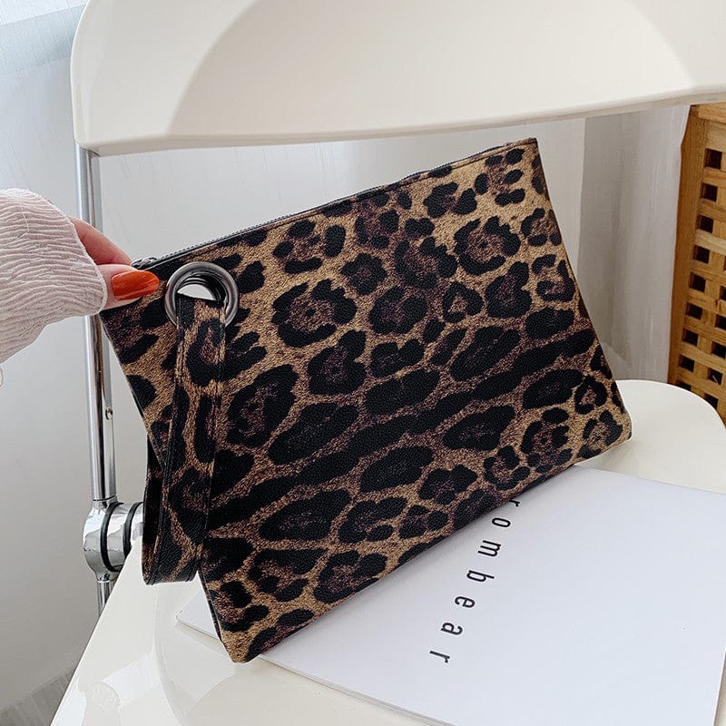 Leopard Leopard Zebra Women Clutch Bag Vegan Leather Envelope Evening Handbag for Party