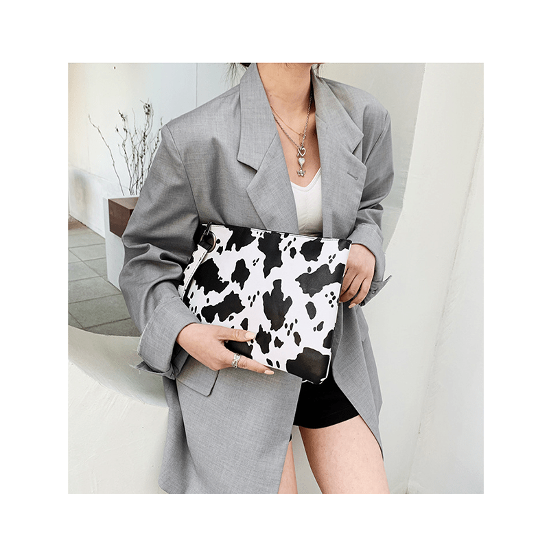 Leopard Zebra Women Clutch Bag Vegan Leather Envelope Evening Handbag for Party