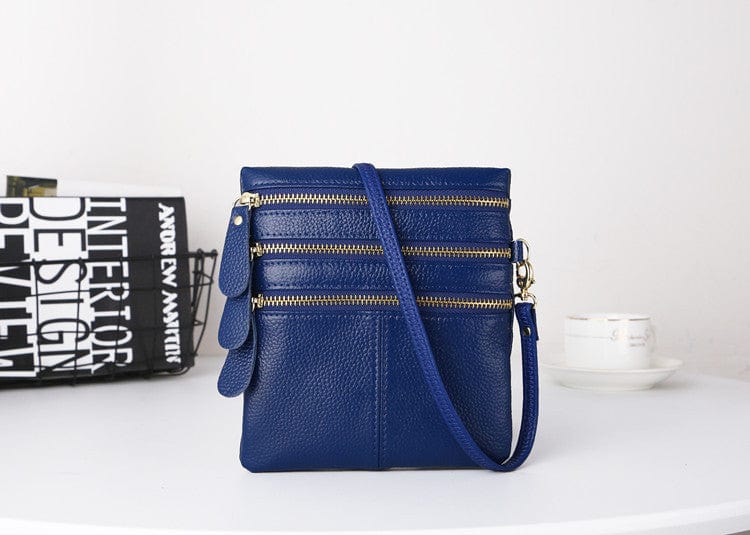 light blue 2022 fashion genuine leather women messenger bag pure colour women crossbody bag