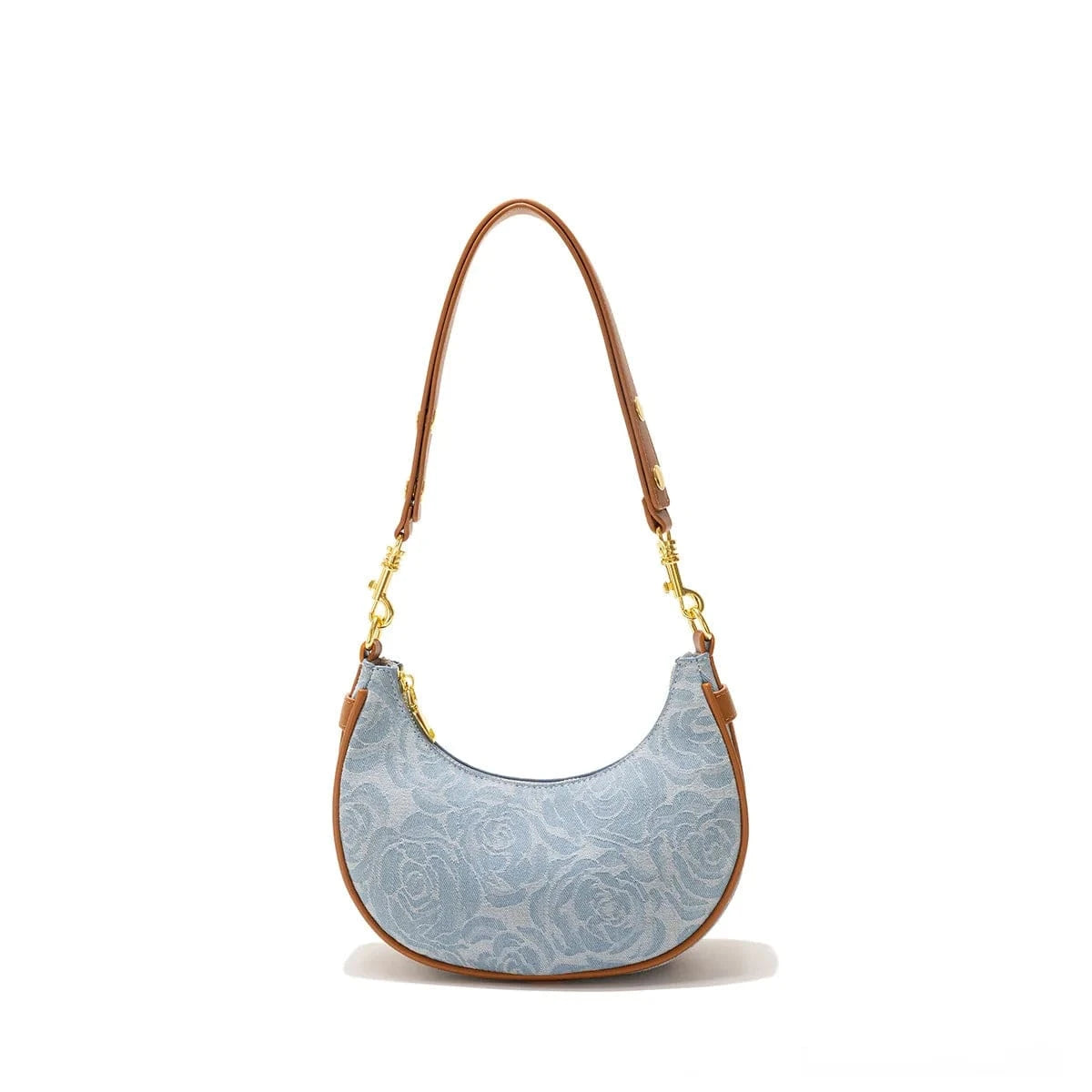 light blue Good price jeans bags handbags women eco shoulder bag women blue color custom half moon handbag