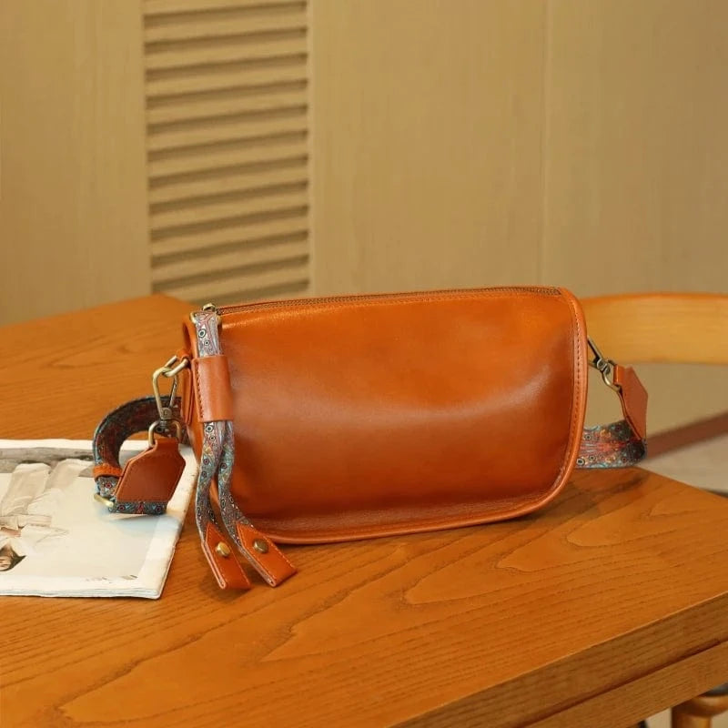 Light Brown fashion high quality custom leather handbag manufacturer designer purse vintage genuine leather woman luxury handbags