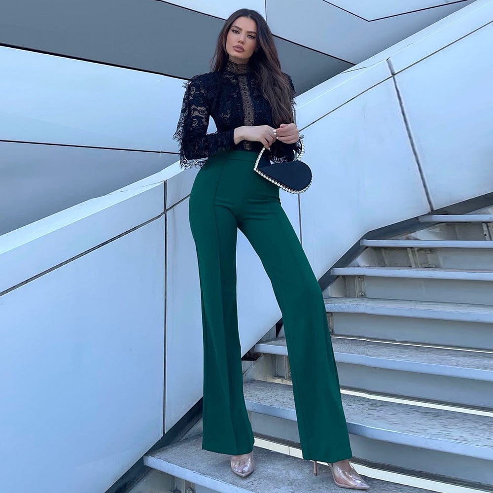 Liu Ming Autumn Women Elegant 2023 New Arrivals High Waist Ladies Long Trousers Flared Pants