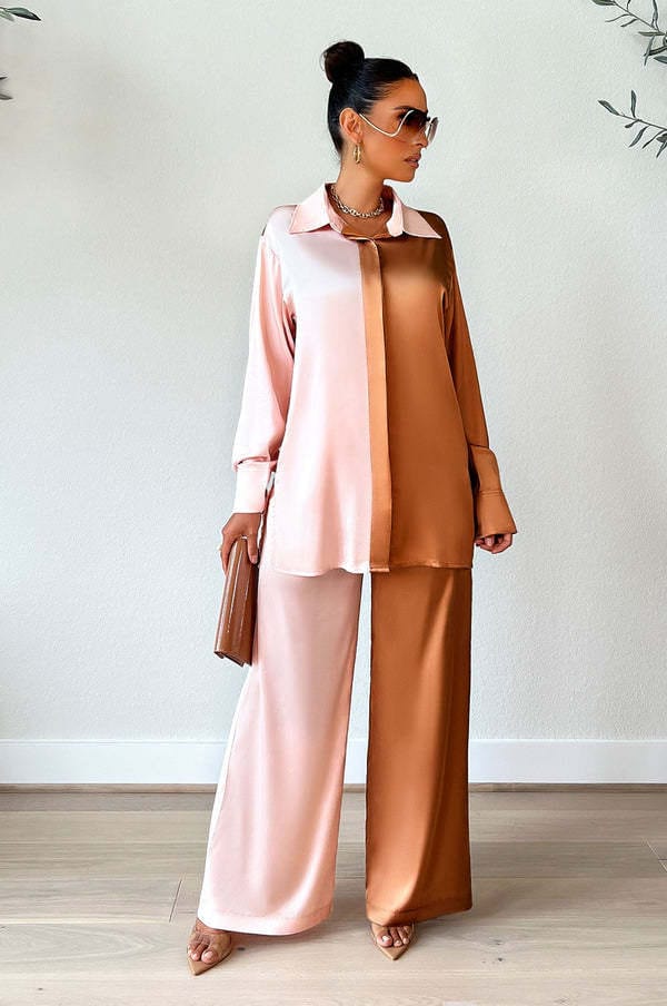 Liu Ming Fall Women Elegant 2023 New Product 2 Piece Outfits Long Sleeve Shirt Pants Suit