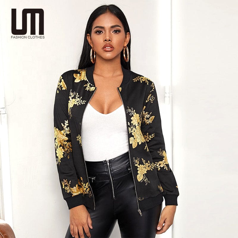 Liu Ming Fashion Women Casual 2023 New Arrivals Letter Printed Windbreaker Baseball Jacket Coat