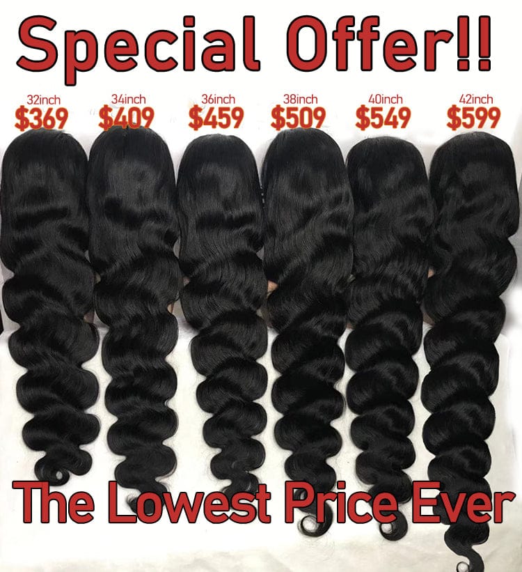 LIve Stream Long 40inch deep wave Silk Straight Transparent 13x4 Lace Frontal Wig