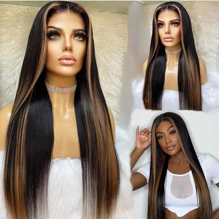 Long 40 Inches Black Color Silky Straight Pre Plucked Virgin Cuticle Aligned Vietnam Human Hair Lace Front Wigs