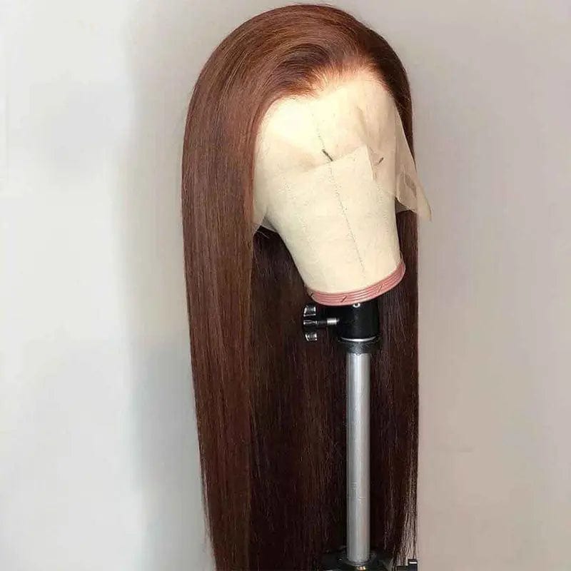 Long 40 Inches Black Color Silky Straight Pre Plucked Virgin Cuticle Aligned Vietnam Human Hair Lace Front Wigs