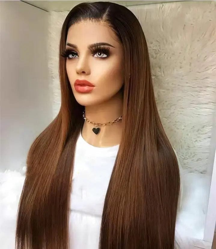 Long 40 Inches Black Color Silky Straight Pre Plucked Virgin Cuticle Aligned Vietnam Human Hair Lace Front Wigs
