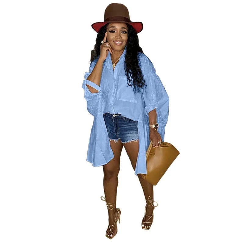 Long Bell Sleeve Shirts Women Casual Plus Size Woman Clothing Tops Fashionable Blouse Stylish Ladies Shirts Blouses Tops Women
