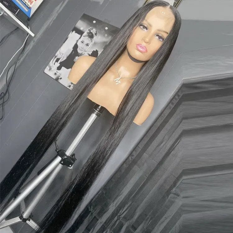 Long Inches Straight Human Hair Brown Ombre Color Bleached Knots Cuticle Aligned Brazilian Hair Lace Front Wigs