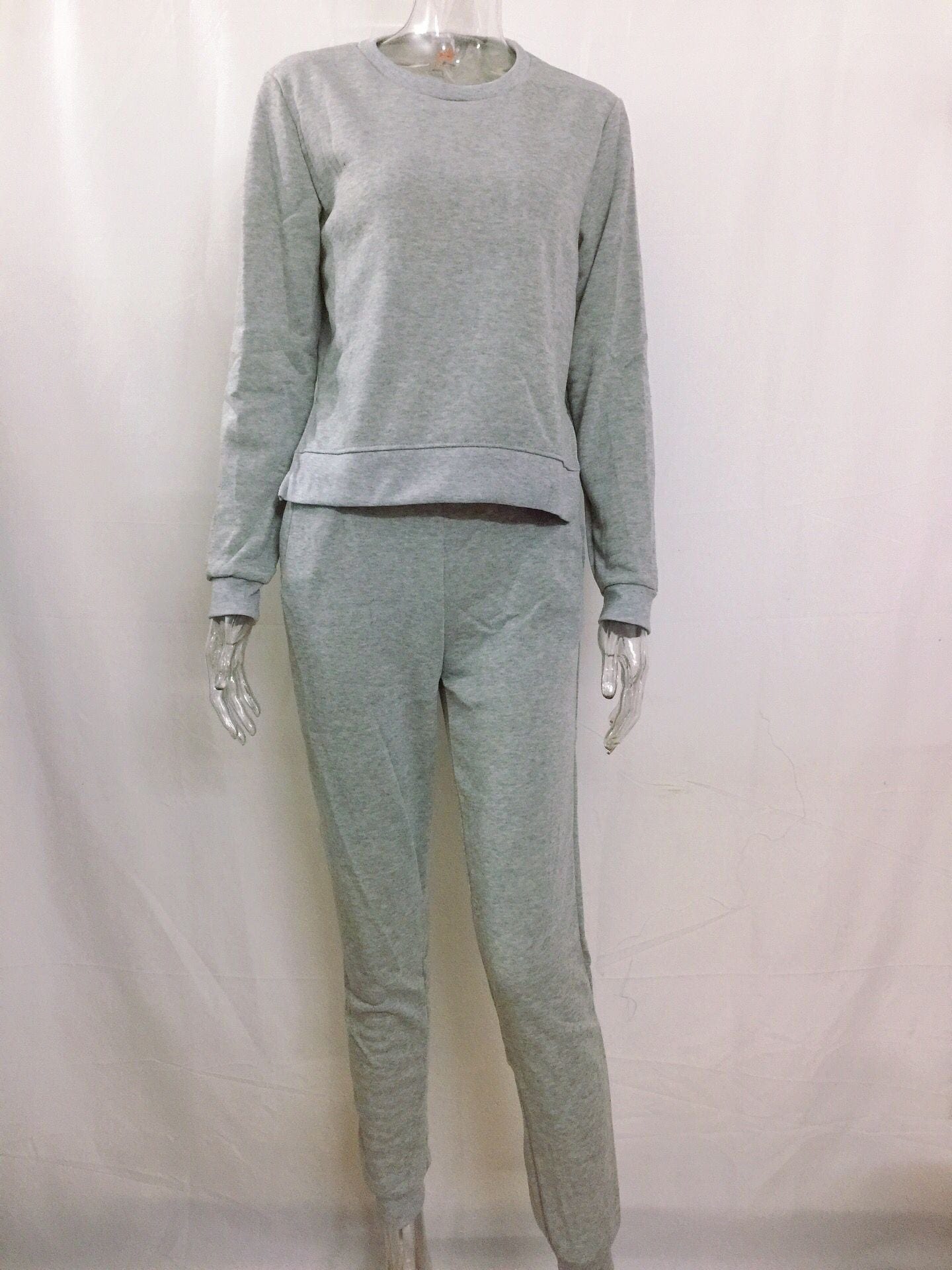 long pant suits western two piece set women irregular split hedging sweater sets women's cropped clothing vestidos