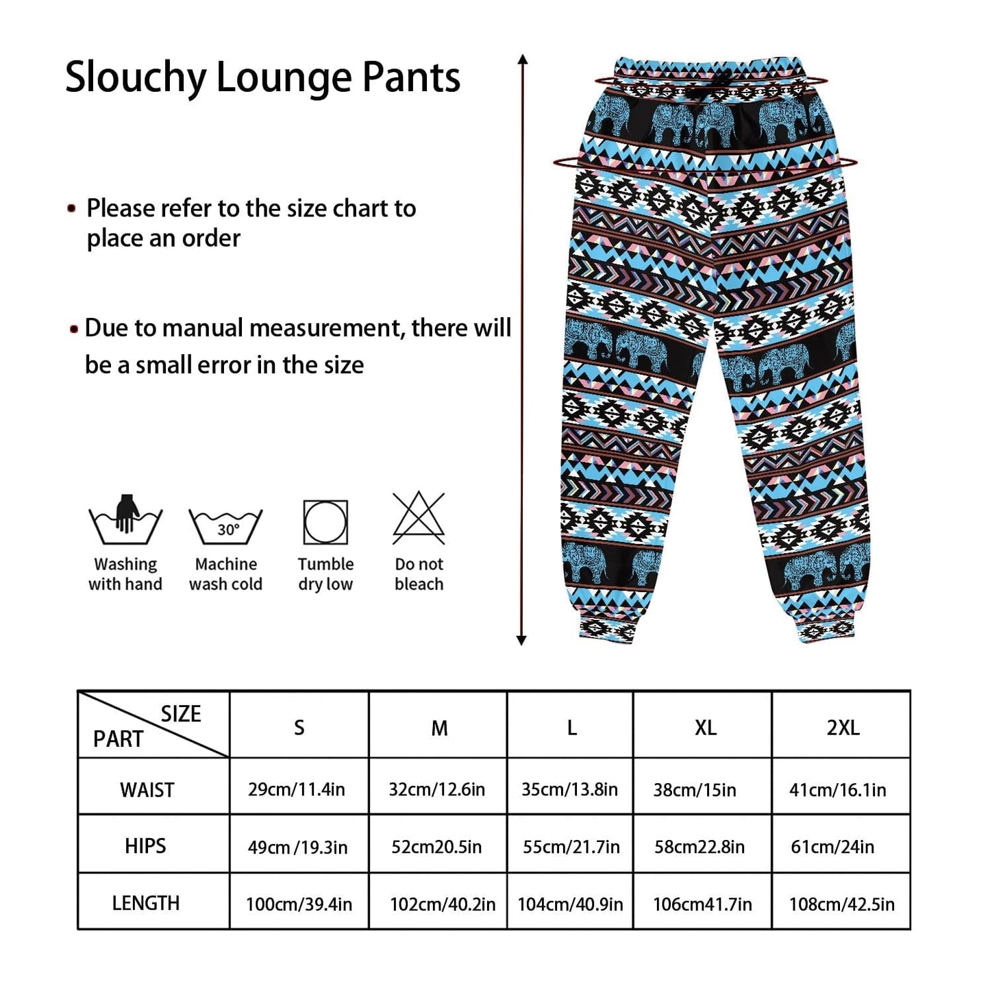 Long Pants for Women Summer Casual Trousers Loose Elephant Pattern Harem Pants Mid Waist Lace-up Thai Traditional Sport Trouser