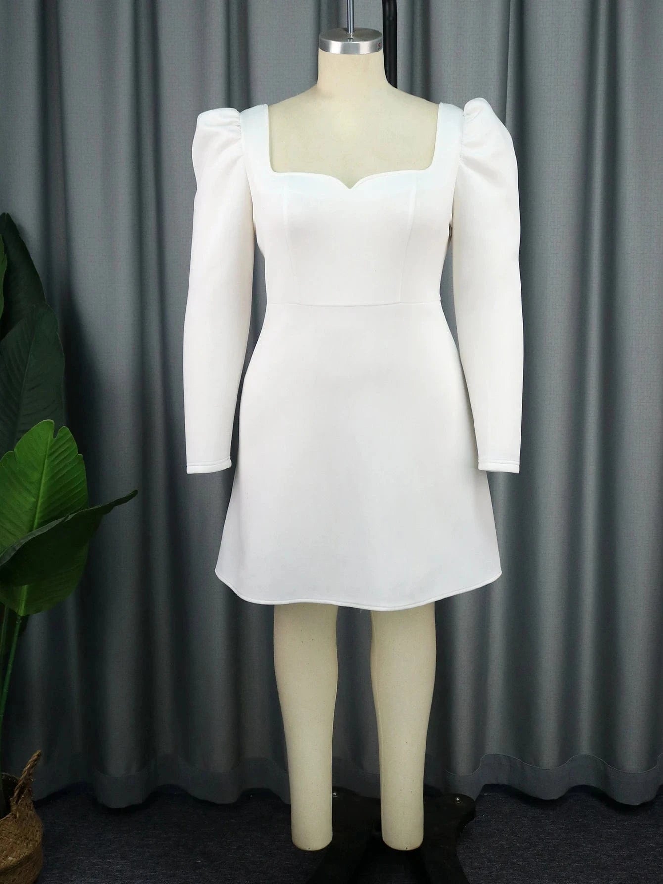 Long Sleeves A Line Large Bowtie Backless Curvy Women Party Dresses