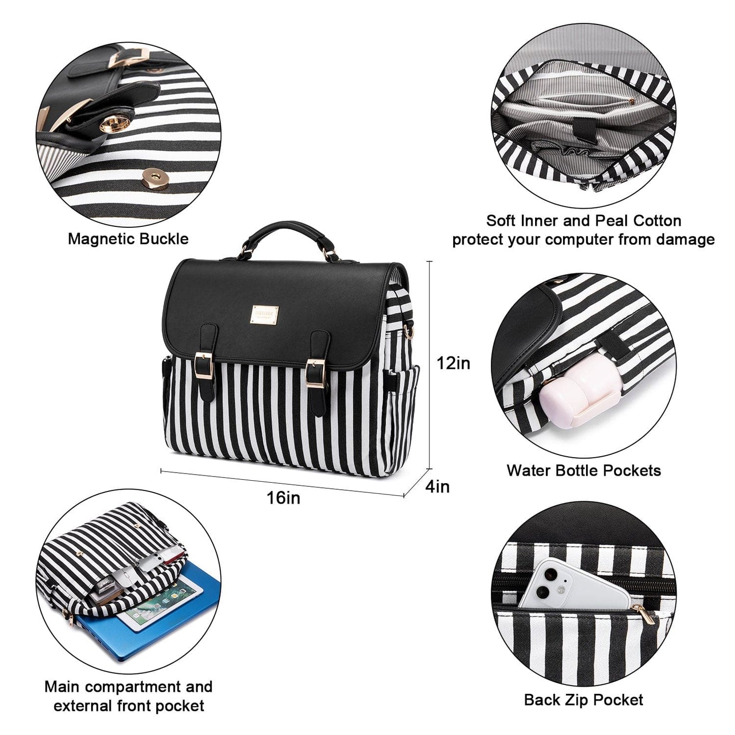 Lovevook 15.6 inch laptop handbags messenger bags crossbody ladies office hand bag shoulder satchel bags for women