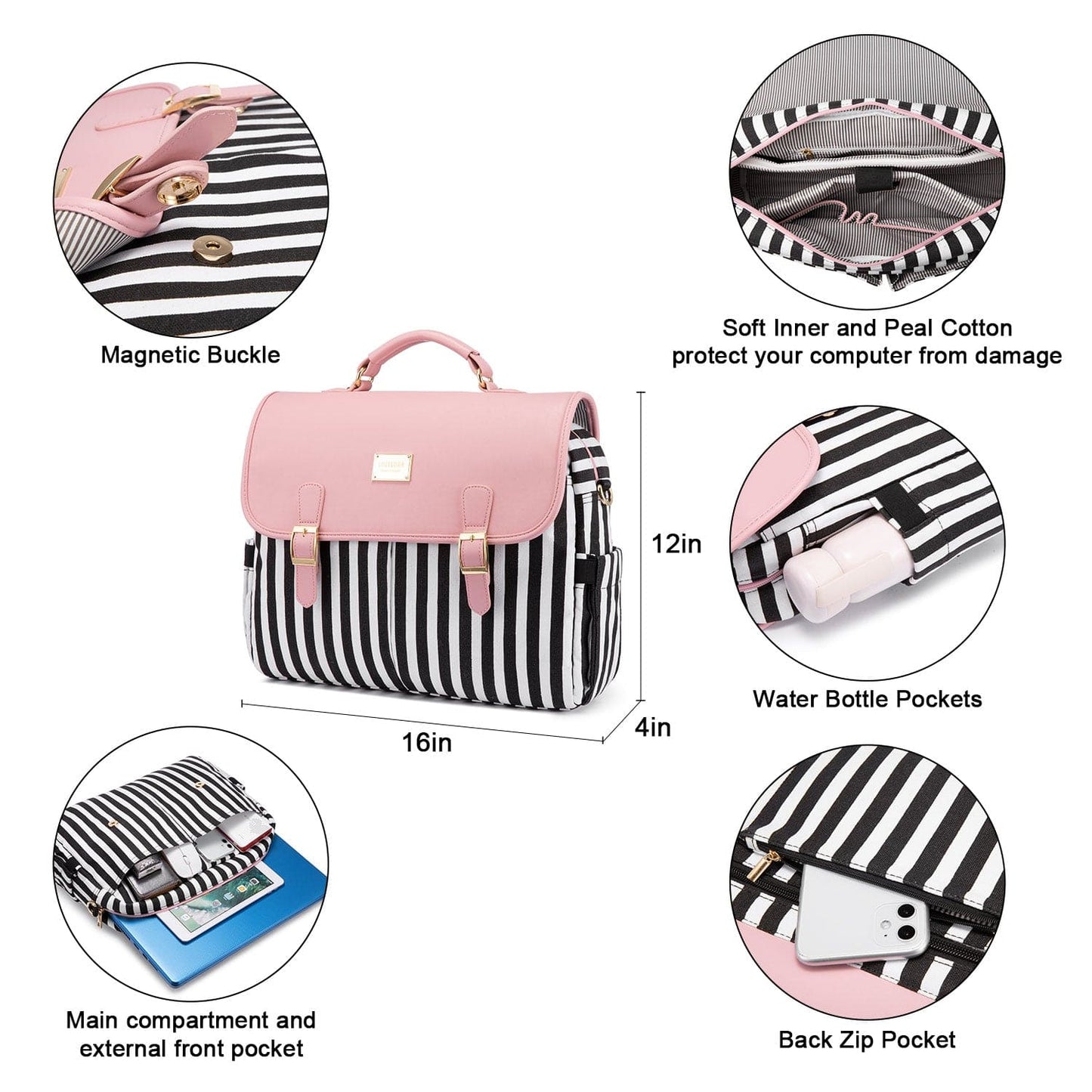 Lovevook 15.6 inch laptop handbags messenger bags crossbody ladies office hand bag shoulder satchel bags for women