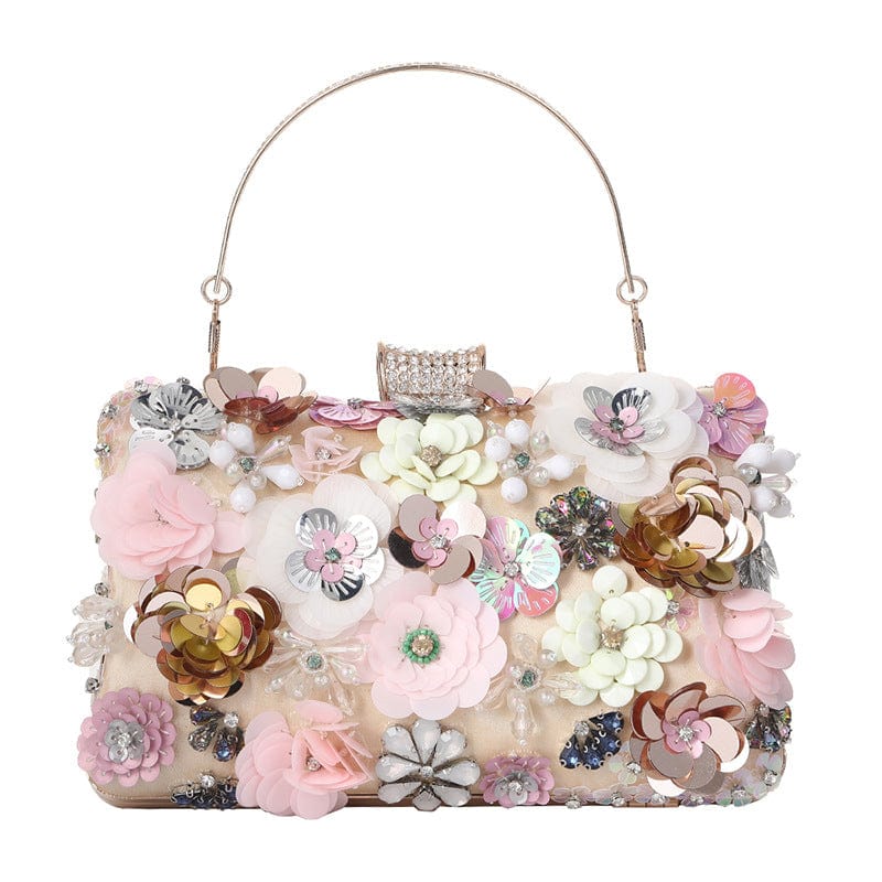 LOVEVOOK 2022 brand designer luxury Handmade flower evening bag women high quality crystal party wedding bride ladies clutch bag