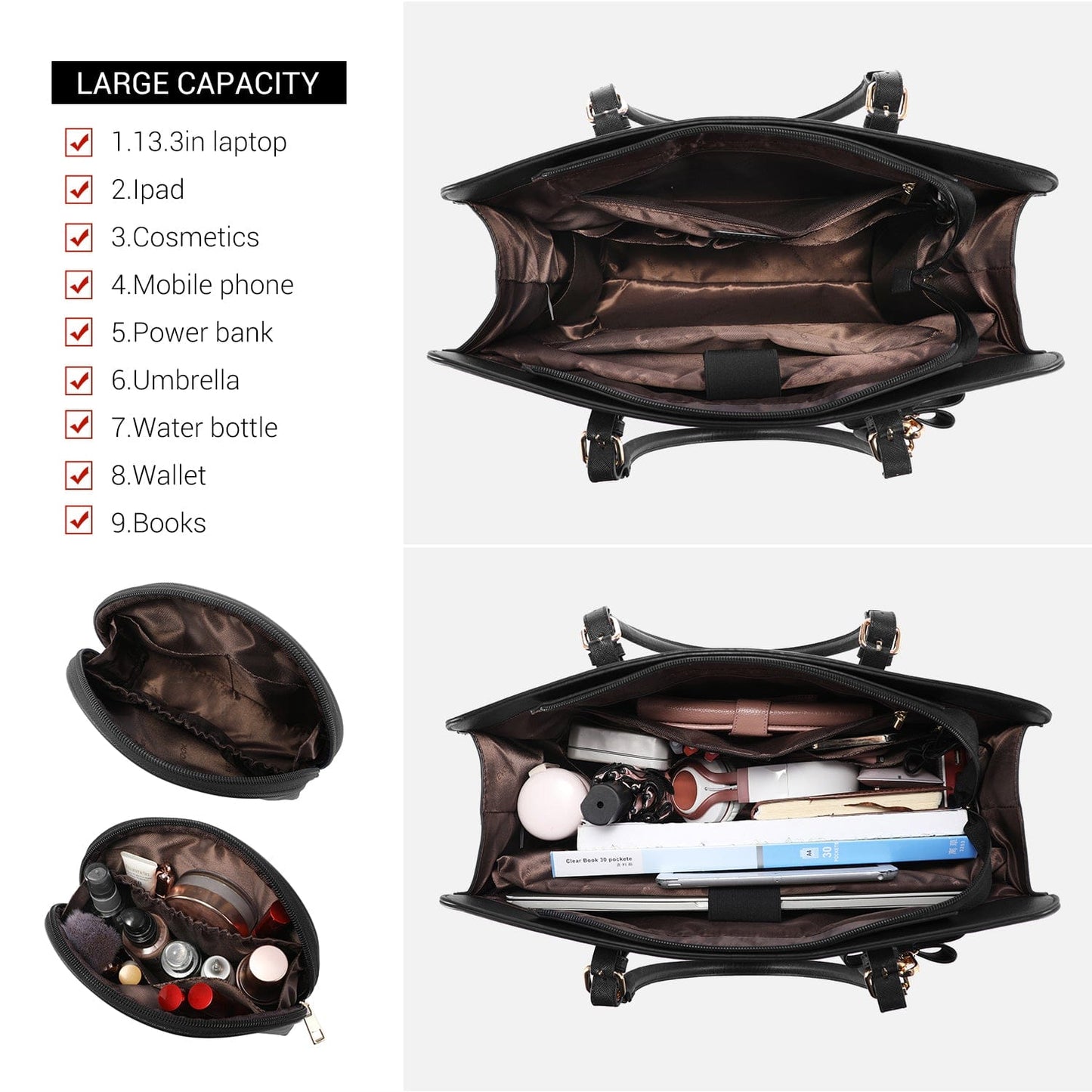 LOVEVOOK 2022 Ladies Handbags Laptop Work Shoulder Tote Computer Bags Pu Leather Women Briefcase Laptop Bags
