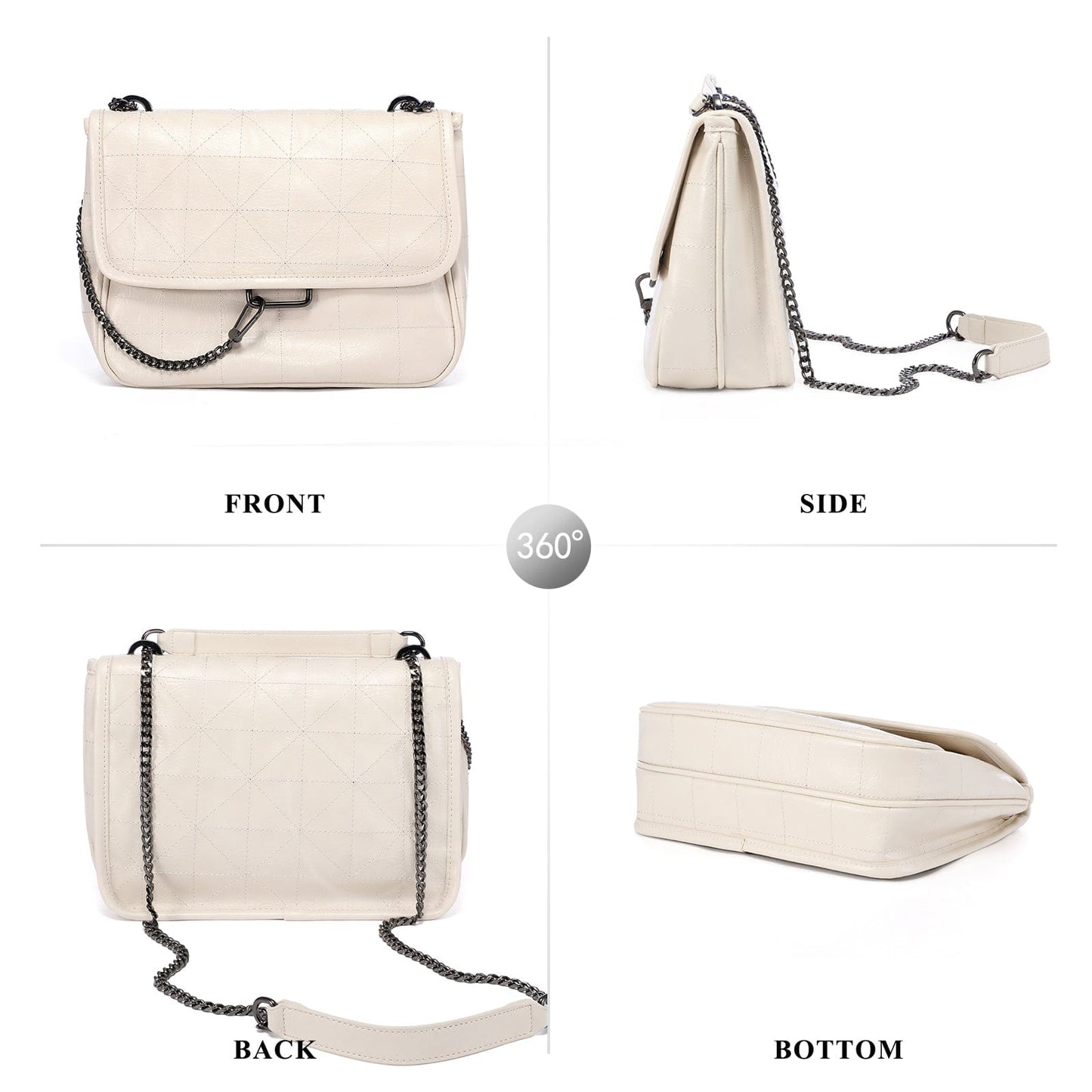 LOVEVOOK Brand Designer Luxury 2023 Quilted PU Leather Shoulder Pueses with Chain Strap Casual Crossbody Bags for Women Ladies