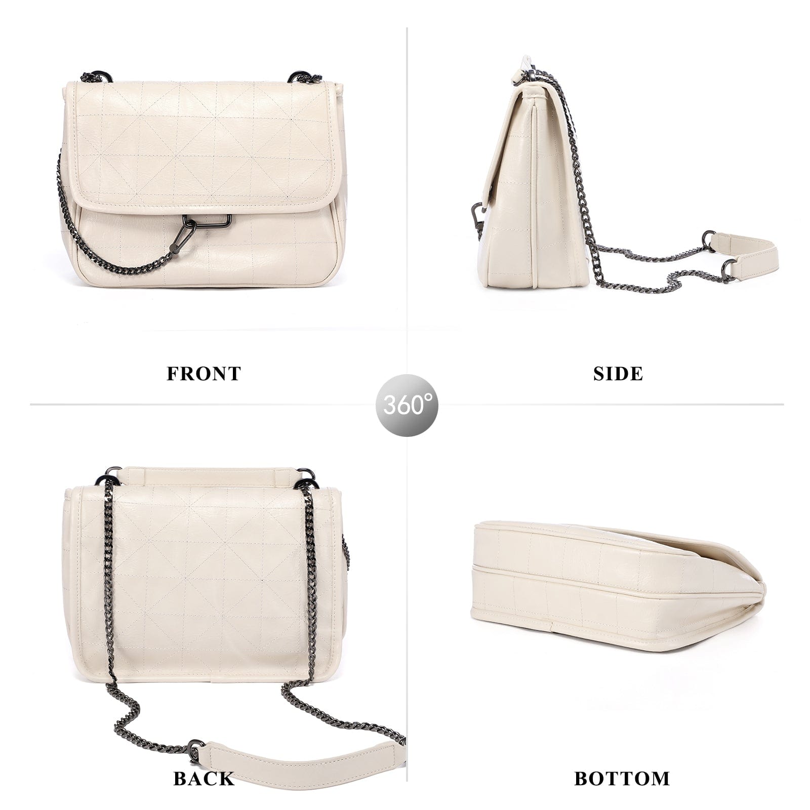LOVEVOOK Brand Designer Luxury 2023 Quilted PU Leather Shoulder Pueses with Chain Strap Casual Crossbody Bags for Women Ladies