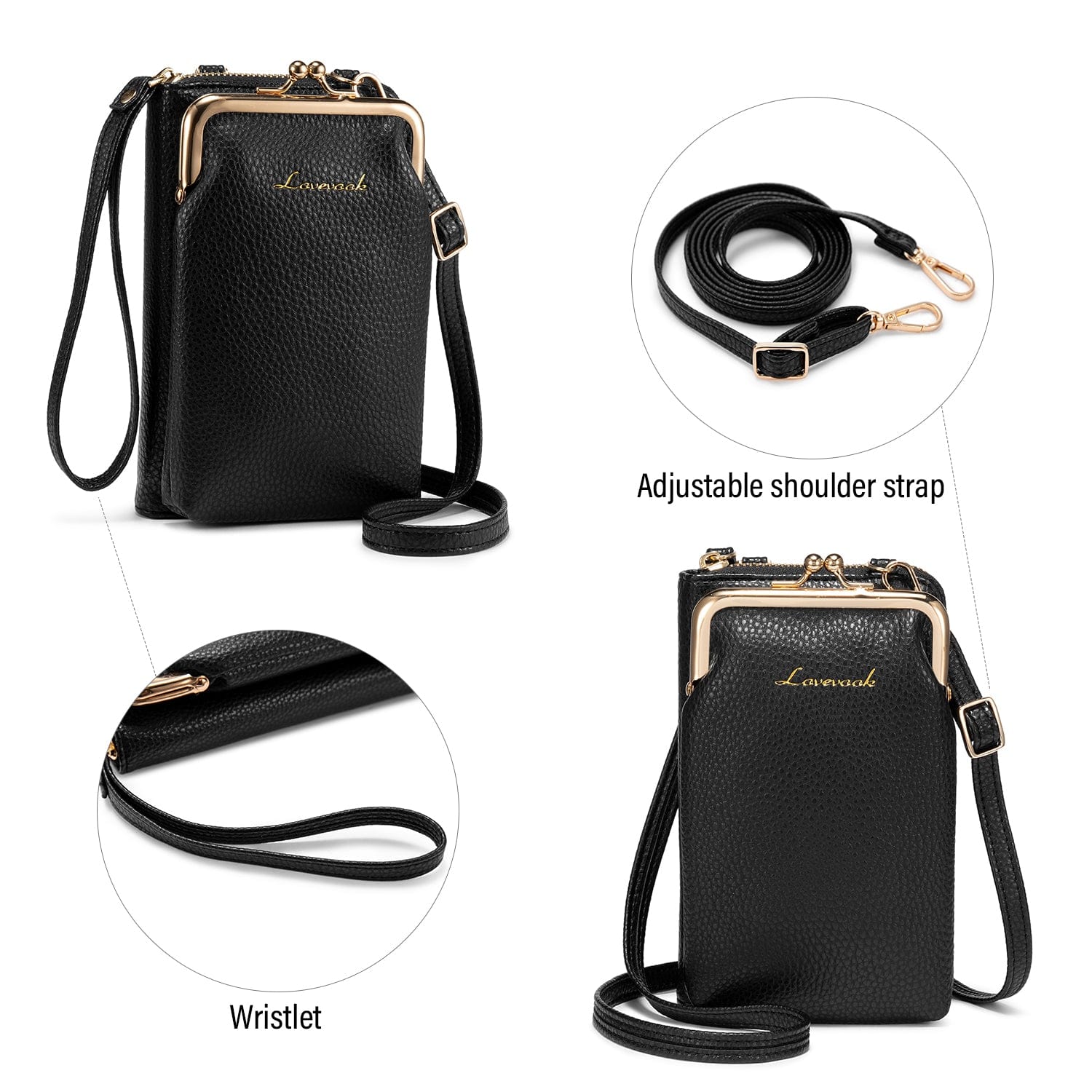 Lovevook Crossbody Purses for Women Fashion Cell Phone Shoulder Bags Card Holder Wallet Purse