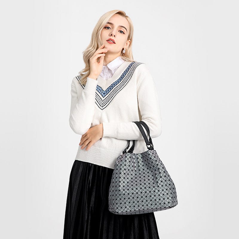LOVEVOOK fashion geometric folding bag Boutiques ladies handbags Drop shipping geometric women Bucket bag