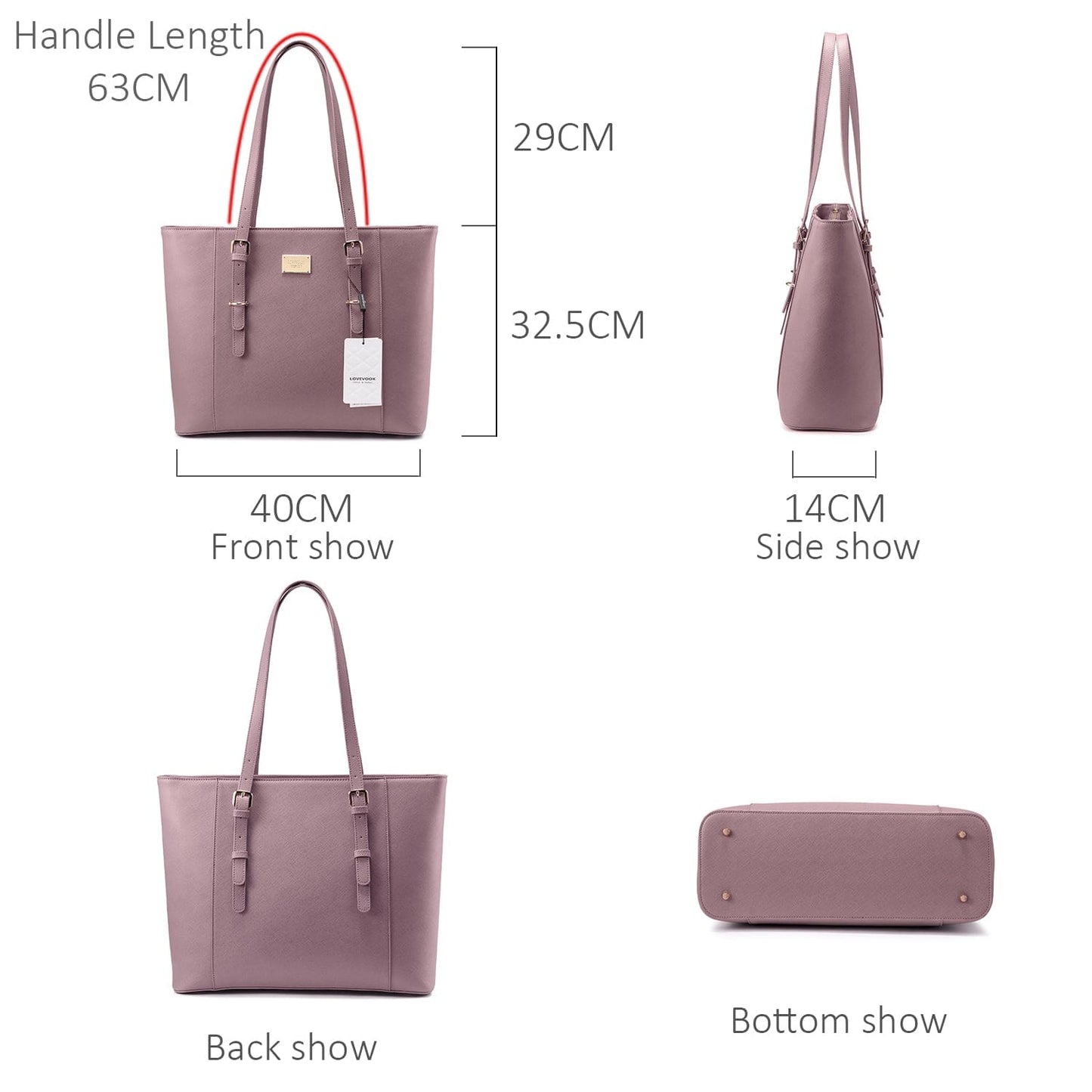 Lovevook handbag Amazon high quality  women handbags dropshipping large ladies office tote shoulder bags 15.6 women laptop bags