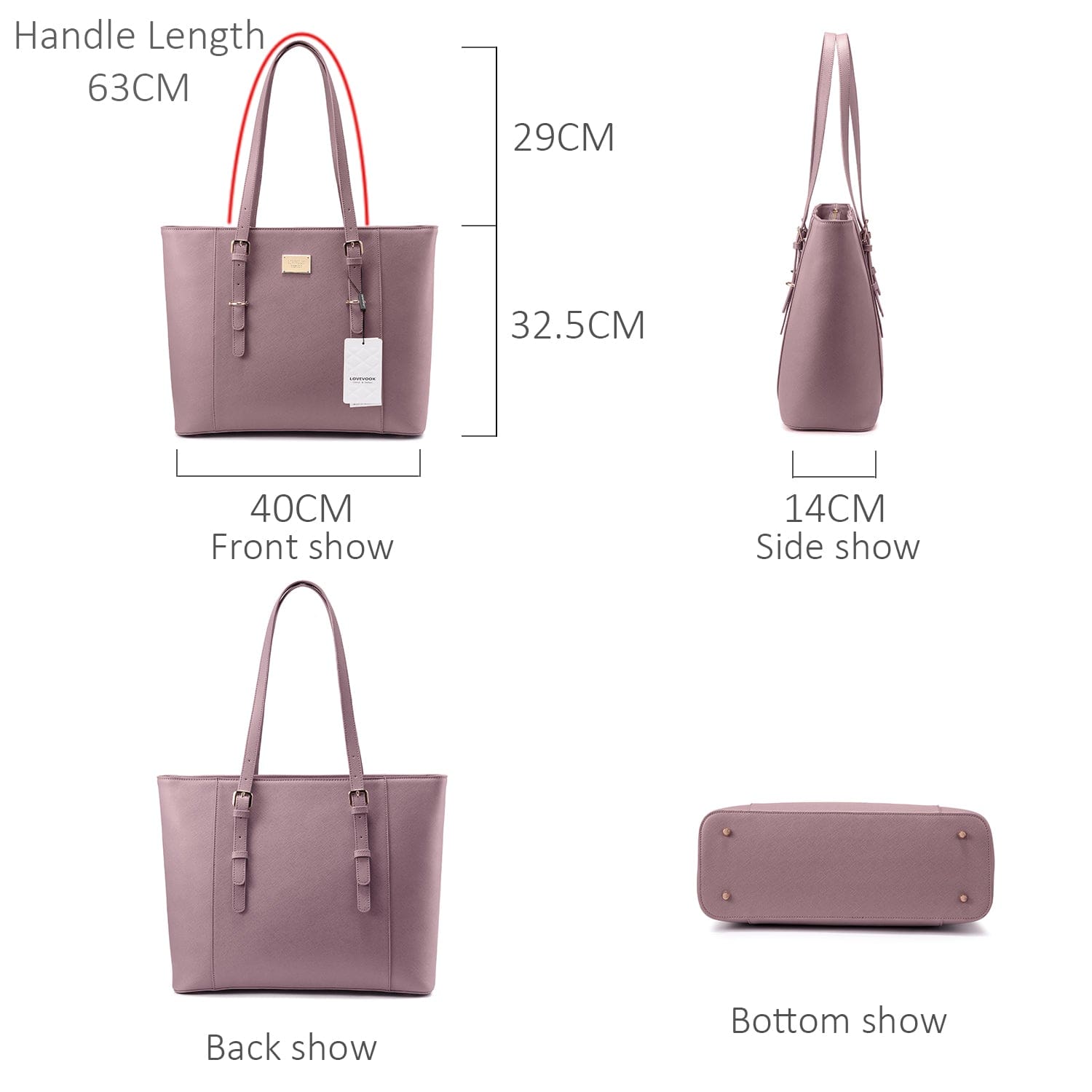 Lovevook handbag Amazon high quality  women handbags dropshipping large ladies office tote shoulder bags 15.6 women laptop bags