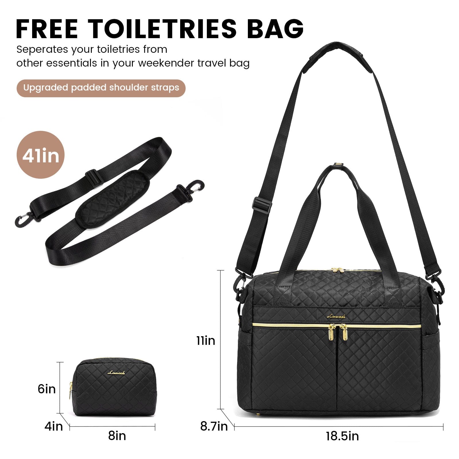 LOVEVOOK Weekender Overnight Bag with Toiletry Purses Large Capacity Gym Bag Fashion Travel Duffle Bags for Women