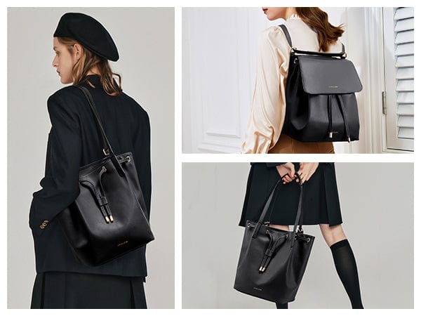 LOVEVOOK wholesale 2pc ladies gift handbag set 2022 pu leather office shoulder tote bags Convertible backpacks custom women bags