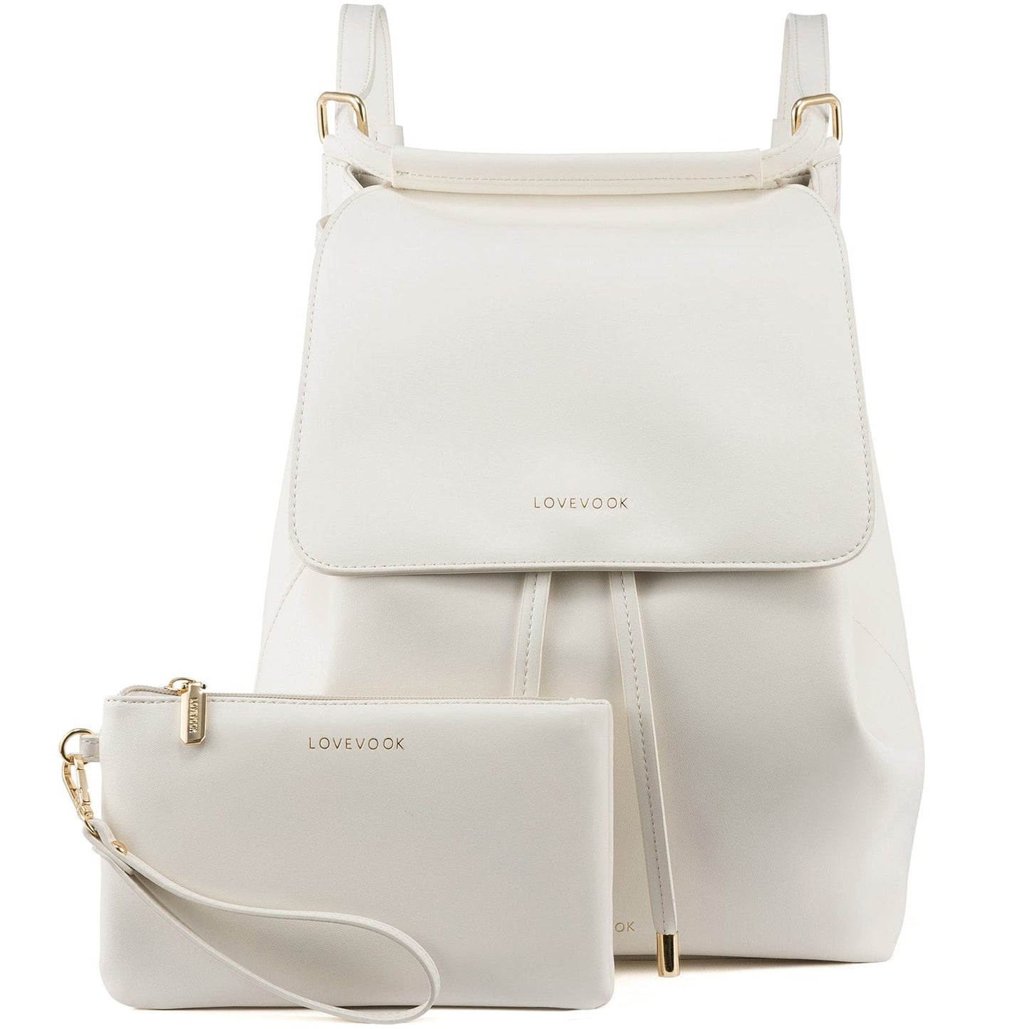LOVEVOOK wholesale 2pc ladies gift handbag set 2022 pu leather office shoulder tote bags Convertible backpacks custom women bags