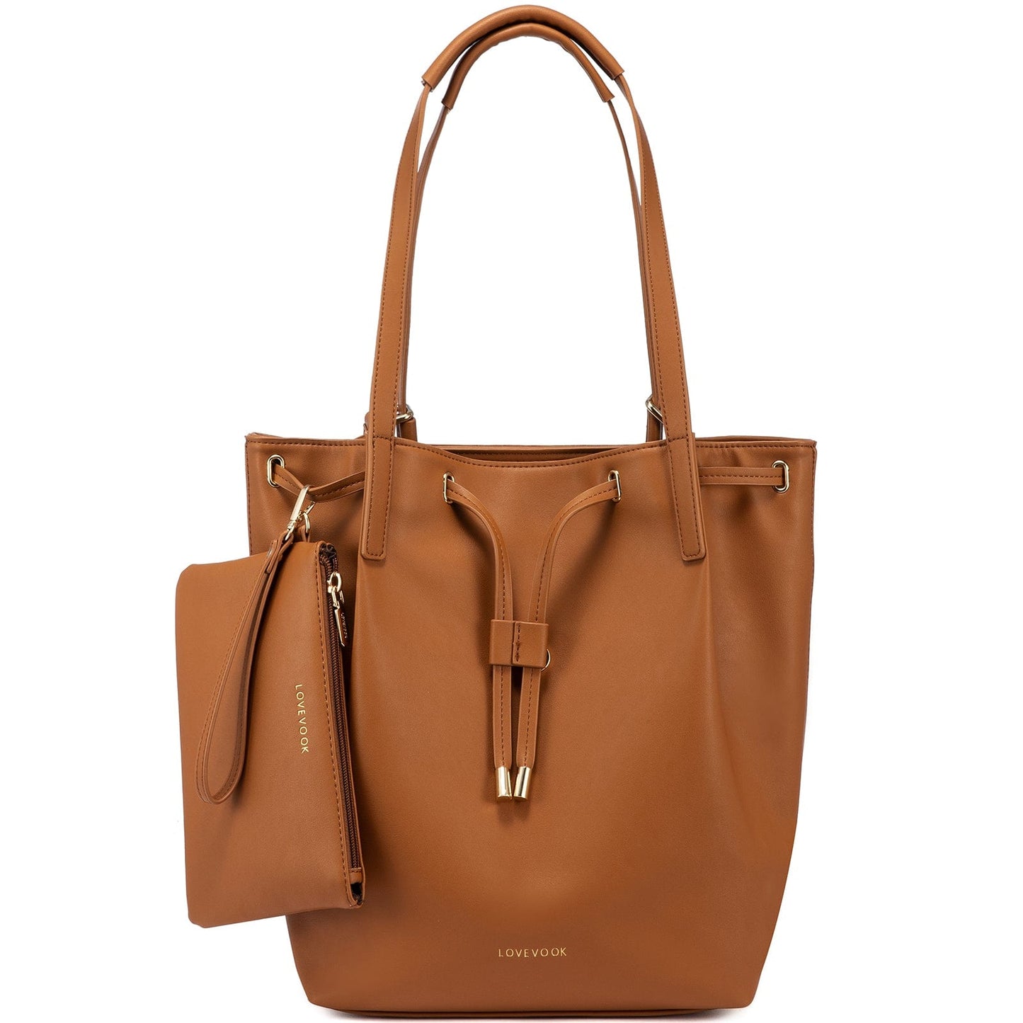 LOVEVOOK wholesale 2pc ladies gift handbag set 2022 pu leather office shoulder tote bags Convertible backpacks custom women bags