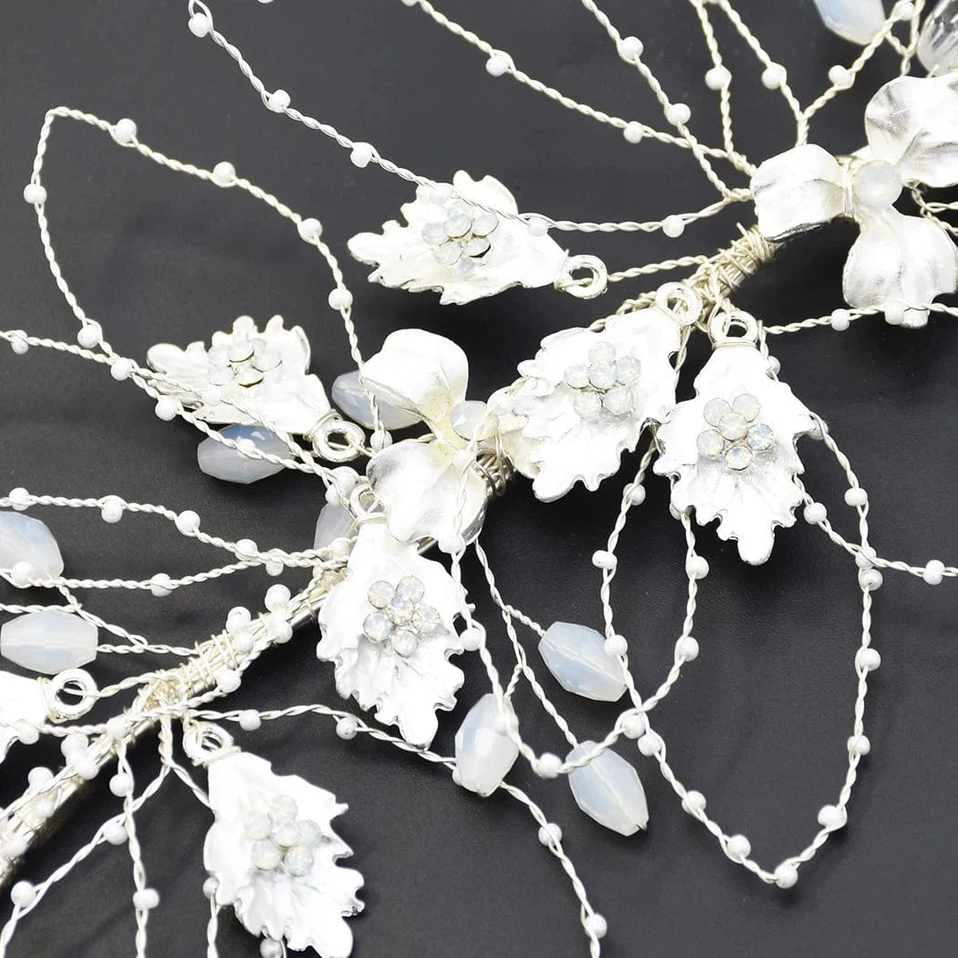 Luxuries new beautiful bride bridesmaid hair clip temperament simple wild hair accessories pure hand-woven headwear
