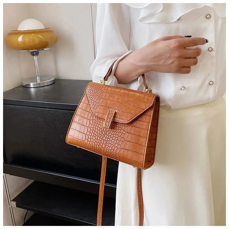 Luxury Bags For Women Crocodile Leather Messenger Bag Large Capacity Female Tote 2023 Brand Designer Office Lady Elegant Handbag