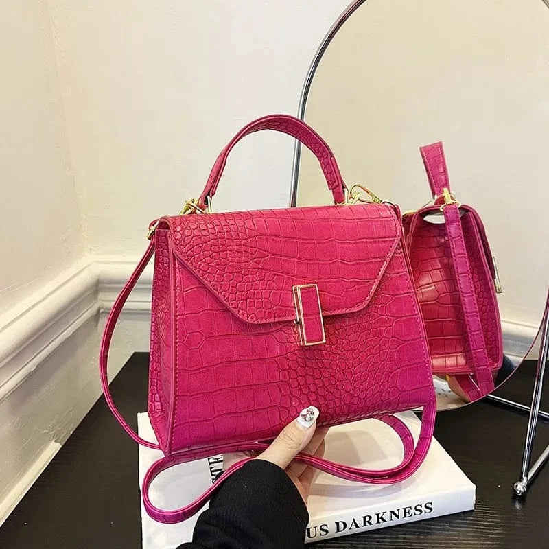 Luxury Bags For Women Crocodile Leather Messenger Bag Large Capacity Female Tote 2023 Brand Designer Office Lady Elegant Handbag