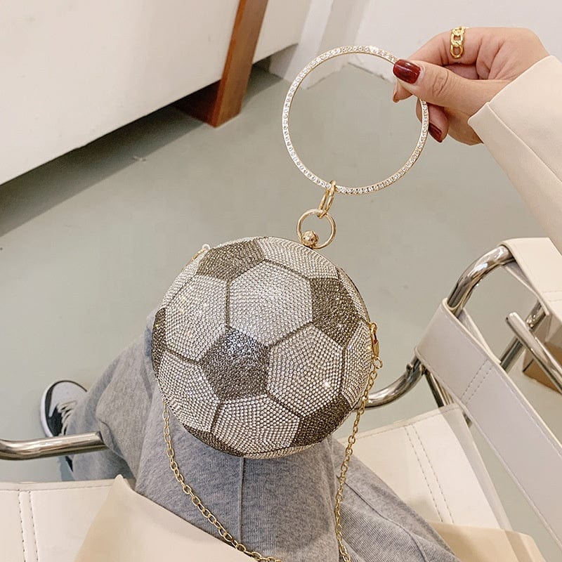 Luxury Basketball Football Shape Women Purses Bling Diamond Ladies Shoulder Cross body Handbags For Woman