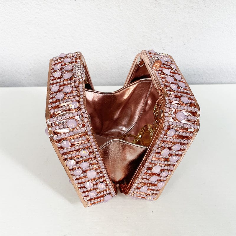 Luxury Crystal Metal Wedding Diamond Rhinestone Handmade Metal Gift Handbags Purse Bags Box Ladies Clutch Evening for Women