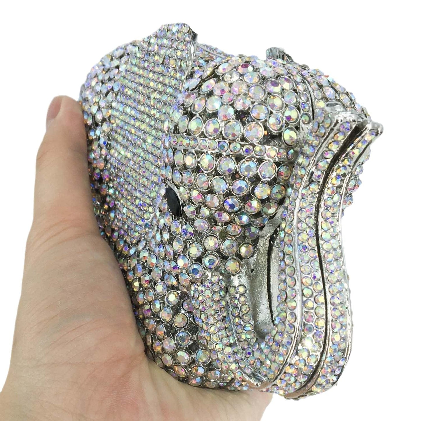 Luxury Crystal Rhinestone Clutch Purse Elephant Shape Evening Bag for Wedding Party Animal Diamond Purse
